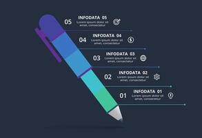 Creative concept for infographic with 5 steps, options, parts or processes. Business data visualization. vector