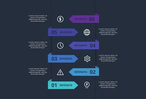 Creative concept for infographic with 6 steps, options, parts or processes. Business data visualization. vector
