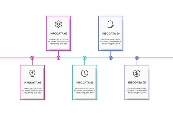 Creative concept for infographic with 5 steps, options, parts or processes. Business data visualization.