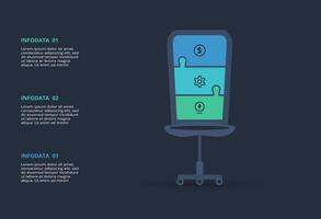 Creative concept for infographic with 3 steps, options, parts or processes. Business data visualization. vector