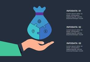 Creative concept for infographic with 3 steps, options, parts or processes. Business data visualization. vector