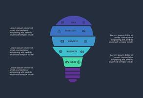 Creative concept for infographic with 5 steps, options, parts or processes. Business data visualization. vector