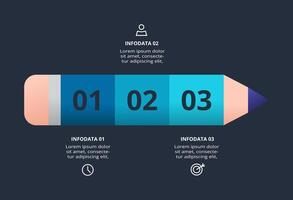 Creative infographic with 5 elements, presentations, illustration. Template for web on a black background. vector