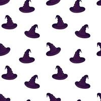 Halloween witch hats seamless pattern. Halloween hats background, packaging design, wrapping vector