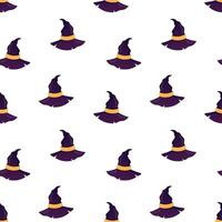 Halloween hats seamless pattern. Witch hats background, packaging design, Wrapping paper vector