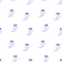 Sad ghosts seamless pattern. Packaging design, wrapping paper, background, backdrop vector
