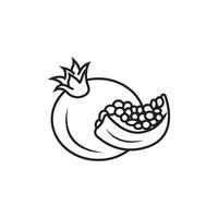 pomegranate flat style icon vector
