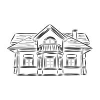 private house sketch vector