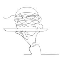 Single one line drawing World food day concept Continuous line draw design graphic illustration vector