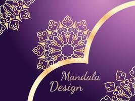 Luxury ornamental mandala design background in gold color vector