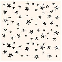Seamless pattern with stars With illustration style doodle and line art vector