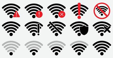 Wi-Fi Icon set symbol. Wireless and wifi icon or wi-fi icon sign for remote internet access. Network wifi business concept. illustration. vector