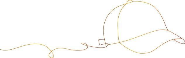 hat cap one line, single line, continuous line drawing isolated on white background vector