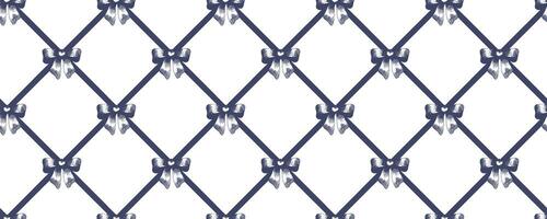 Seamless pattern with engraved bows and ribbons. Repeating background with hand-drawn ink bow. vector