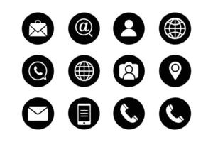 set of icons for circle containing vector
