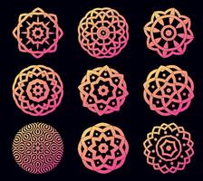 Abstract lace circles with patterns. Abstract floral circles vector