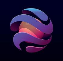 Abstract purple sphere with a warm core inside vector