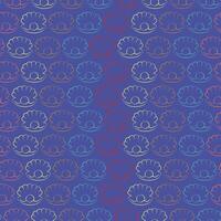 Seamless marine pattern with clam and pearl. Seafood pattern background underwater 2d cartoon vector