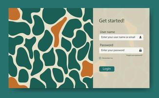 Registration at website. Website Design Template. Web UI UX Design. Landing page template vector