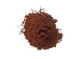 Ground Coffee isolated on white background photo
