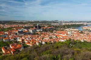 Aerial view of Hradchany the Saint Vitus St. Vitt's Cathedral photo