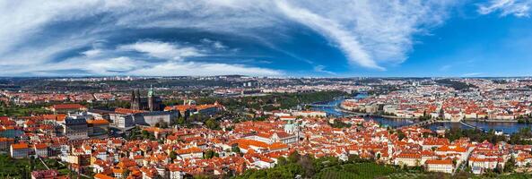 Aerial view of Hradchany the Saint Vitus St. Vitt's Cathedral photo