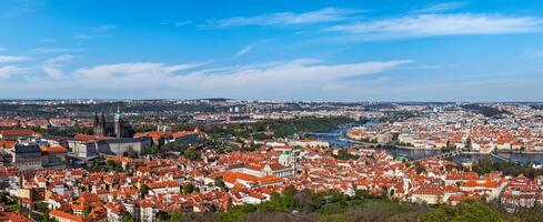 Panoramic view of Prague from Prague Castle photo