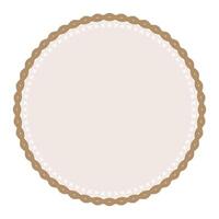 Simple Decorative Light Brown Lace Circle Blank Plain Sticker Label Background Design vector