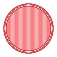 Striped Red Circular Elegance Plain Sticker Round Blank Label Design vector