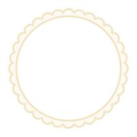 Simple Vanilla Brown Circular Blank Background With Scallop Frame Border Ornament vector