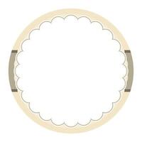 Simple Vanilla Brown Ornamental Round Sticker Plain Label Blank Background Seal Design vector