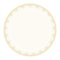 Simple Classic Vanilla Brown Circle Shape with Decorative Round Patterns Design vector
