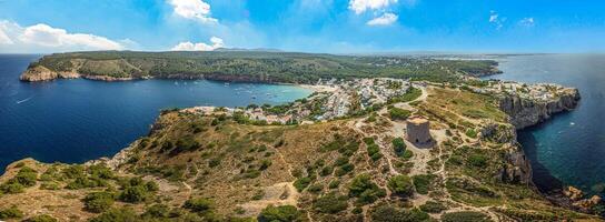 Panoramic drone picture of the bay and the beach of the Catalan seaside resort of Montgo photo