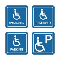 disabled sign collection parking reserved.eps vector