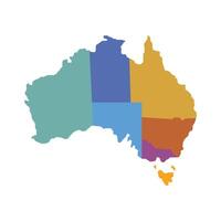 map australia flat color vector