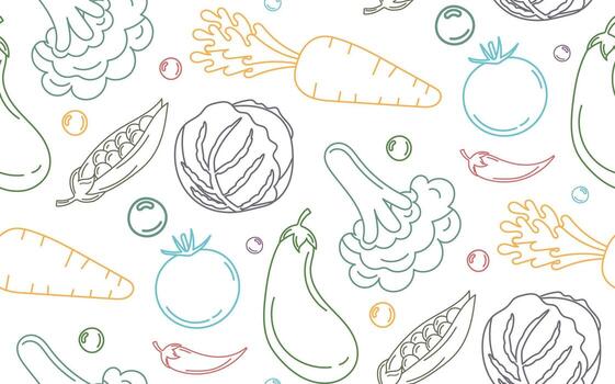 vegetable pattern drawing vector