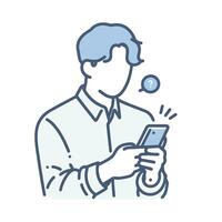 Man Using Smartphone Illustration vector