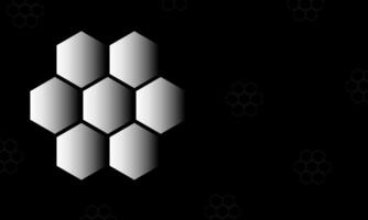 abstract black hexagon flower background vector