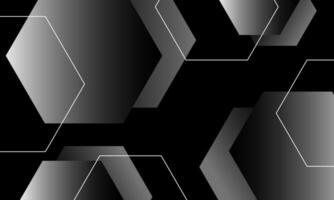 abstract black hexagon background vector