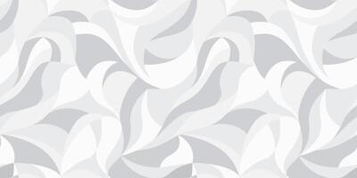 Curly waves, white curved lines, stylized abstract petals pattern. Seamless background. Texture wallpapers for printing on paper vector