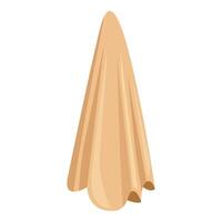 Beige textile hanging and flowing down on white background vector