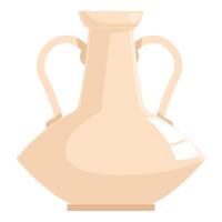 Ancient clay amphora standing on white background vector