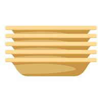 Stack of empty round plates for serving food vector