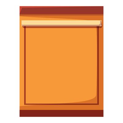 Empty projection screen hanging on wall in classroom