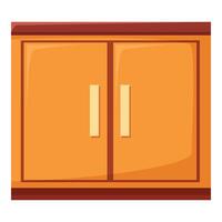 Wooden cabinet with two doors standing on the floor vector
