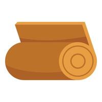 Rolled up timber wood material for building project vector