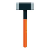 Sledgehammer with wooden handle standing upright on white background vector