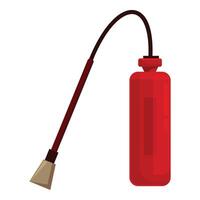 Red fire extinguisher standing upright ready for use vector