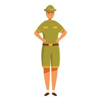 Park ranger smiling and standing with hands on hips vector
