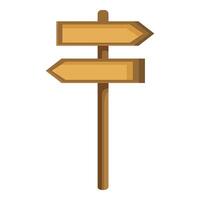 Wooden directional sign post pointing in two different directions vector
